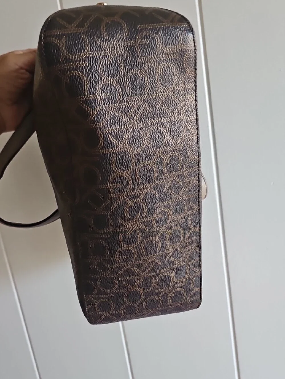 Calvin Klein Dark Brown Monogram Satchel